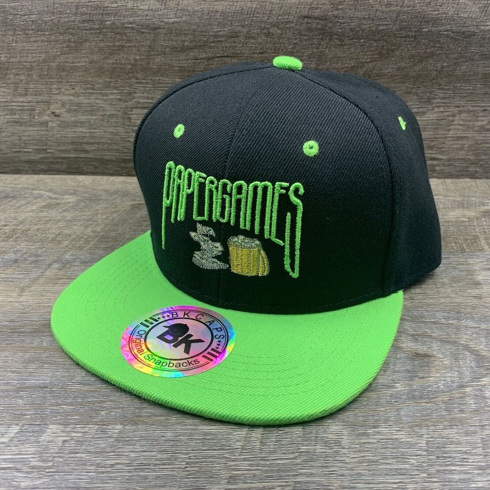 PAPERGAMES PGC Hat Baseball Ball Cap Adjustable SNAPBACK Flat Bill Embroidered